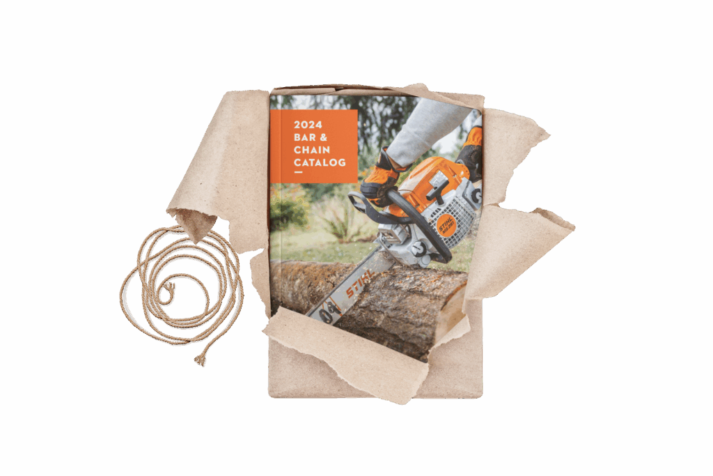 InBetween Success Story: STIHL database-publishing-software2025 minimal book mockup featuring a brown paper wrapping2025
