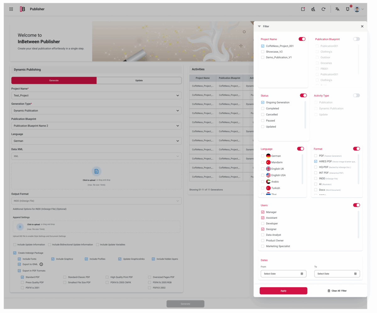 Publisher Pro – Generation Tab Publisher Pro - Generation Tab